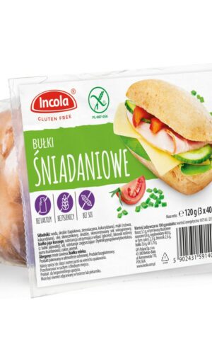 BUŁKI ŚNIADANIOWE BEZGLUTENOWE (3 szt.) 120 g - INCOLA