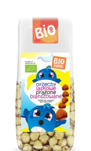 ORZECHY LASKOWE BLANSZOWANE PRAŻONE BIO 100 g - BIOMINKI