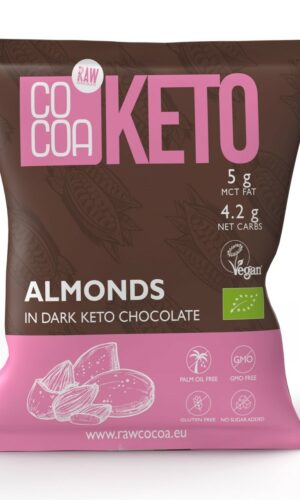MIGDAŁY W CZEKOLADZIE KETO Z OLEJEM MCT BEZ DODATKU CUKRÓW BEZGLUTENOWE BIO 70 g - COCOA