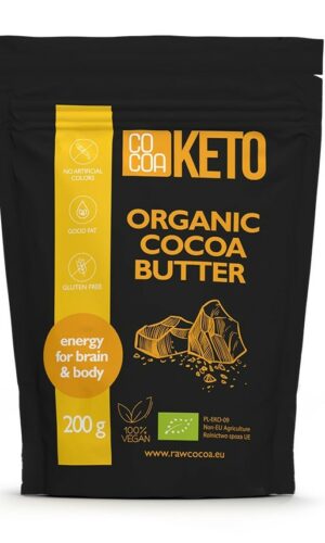 TŁUSZCZ KAKAOWY BEZGLUTENOWY KETO BIO 200 g - COCOA