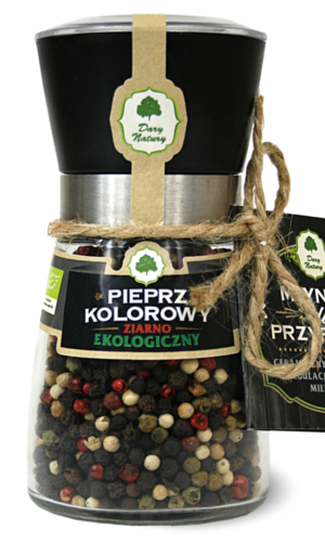PIEPRZ KOLOROWY ZIARNO W MŁYNKU BIO 80 g - DARY NATURY