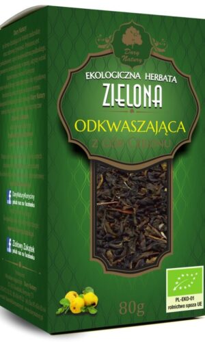HERBATA ZIELONA ODKWASZAJĄCA BIO 80 g - DARY NATURY
