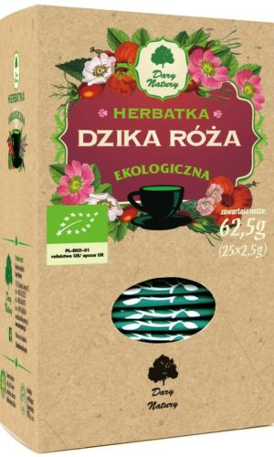 HERBATKA Z DZIKIEJ RÓŻY BIO (25 x 2,5 g) 62,5 g - DARY NATURY