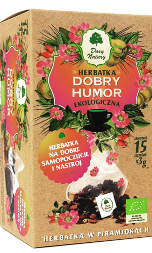 HERBATKA DOBRY HUMOR PIRAMIDKI BIO (15 x 3 g) 45 g - DARY NATURY