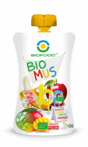 MUS MANGO - BANANOWO - JABŁKOWY BEZGLUTENOWY BIO 120 g - BIO FOOD