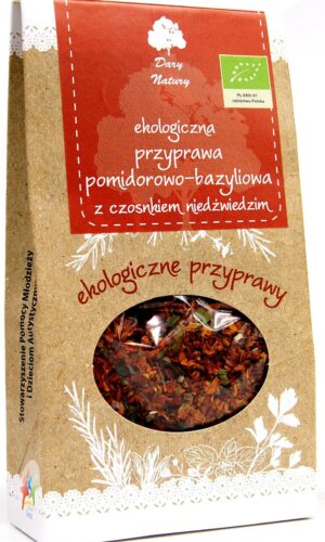 PRZYPRAWA POMIDOROWO - BAZYLIOWA Z CZOSNKIEM NIEDŹWIEDZIM BIO 40 g - DARY NATURY