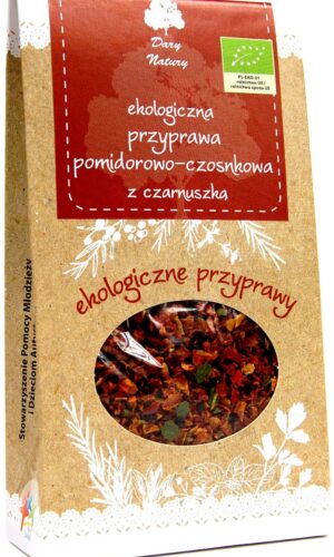 PRZYPRAWA POMIDOROWO - CZOSNKOWA Z CZARNUSZKĄ BIO 40 g - DARY NATURY