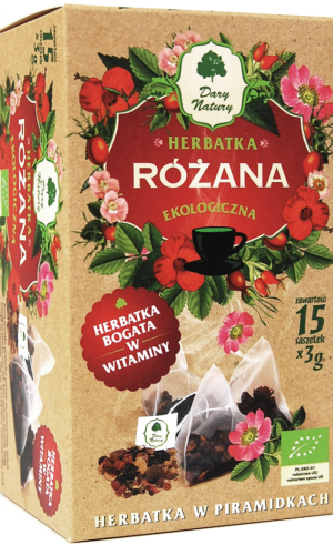 HERBATKA RÓŻANA PIRAMIDKI BIO (15 x 3 g) 45 g - DARY NATURY