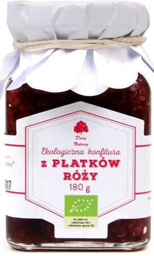 KONFITURA Z PŁATKÓW RÓŻY BIO 180 g - DARY NATURY