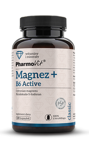 MAGNEZ + WITAMINA B6 ACTIV BEZGLUTENOWY 120 KAPSUŁEK - PHARMOVIT (CLASSIC)