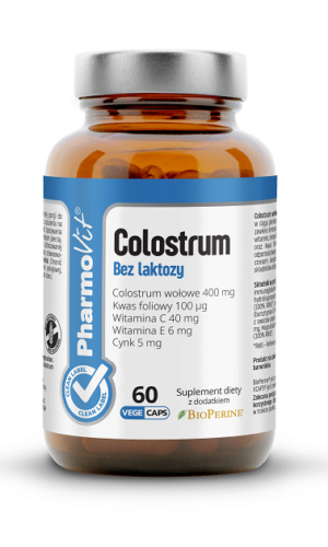 COLOSTRUM BOVINUM (400 mg) BEZGLUTENOWE 60 KAPSUŁEK - PHARMOVIT (CLEAN LABEL)