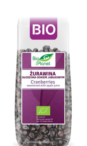ŻURAWINA SŁODZONA SOKIEM JABŁKOWYM BIO 100 g - BIO PLANET