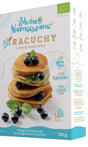 MIESZANKA NA RACUCHY Z MĄKĄ KOKOSOWĄ BEZGLUTENOWA BIO 210 g - ZDROWO NAMIESZANE