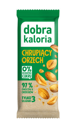 BATON DAKTYLOWY CHRUPIĄCY ORZECH BEZ DODATKU CUKRÓW 35 g - DOBRA KALORIA
