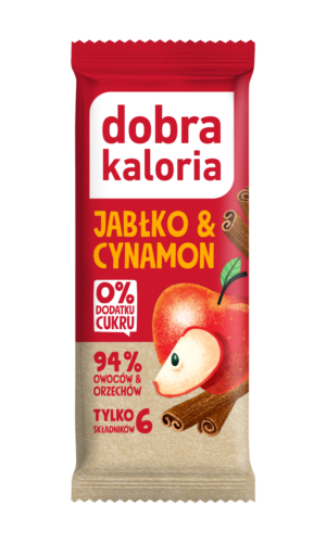 BATON DAKTYLOWY JABŁKO & CYNAMON BEZ DODATKU CUKRÓW 35 g -  DOBRA KALORIA