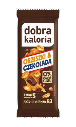 BATON DAKTYLOWY ORZESZKI & CZEKOLADA BEZ DODATKU CUKRÓW 35 g - DOBRA KALORIA