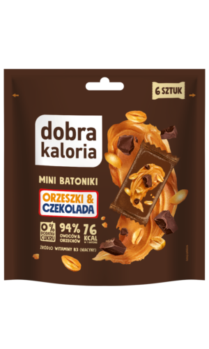 BATONIKI MINI ORZESZKI & CZEKOLADA BEZ DODATKU CUKRÓW (6 x 18 g) 108 g - DOBRA KALORIA