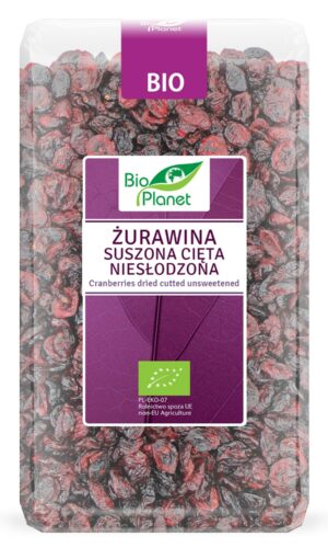 ŻURAWINA SUSZONA CIĘTA NIESŁODZONA BIO 1 kg - BIO PLANET
