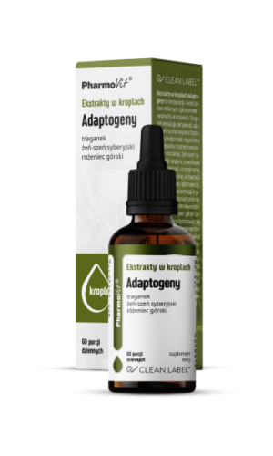 EKSTRAKTY W KROPLACH ADAPTOGENY BEZGLUTENOWE 30 ml - PHARMOVIT (CLEAN LABEL)