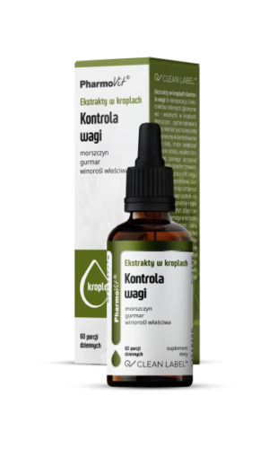 EKSTRAKTY W KROPLACH NA KONTROLĘ WAGI BEZGLUTENOWE 30 ml - PHARMOVIT (CLEAN LABEL)