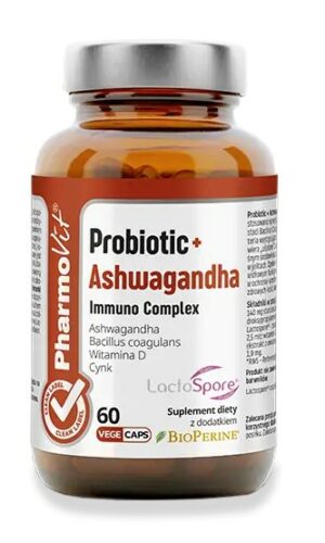 PROBIOTIC + ASHWAGANDHA IMMUNO COMPLEX BEZGLUTENOWE 60 KAPSUŁEK - PHARMOVIT (CLEAN LABEL)