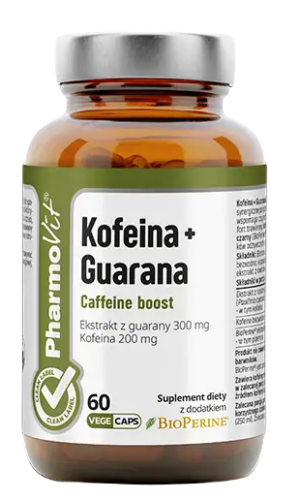 KOFEINA + GUARANA BEZGLUTENOWE 60 KAPSUŁEK - PHARMOVIT (CLEAN LABEL)