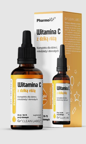 WITAMINA C Z DZIKĄ RÓŻĄ BEZGLUTENOWA W KROPLACH 30 ml - PHARMOVIT
