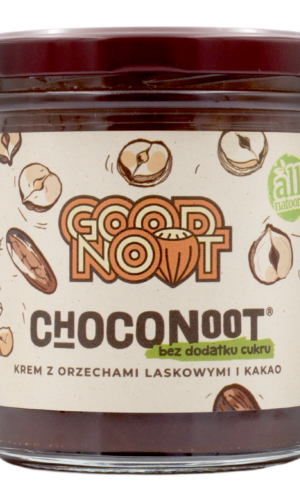 KREM Z ORZECHÓW LASKOWYCH I KAKAO BEZ DODATKU CUKRÓW 330 g - GOOD NOOT