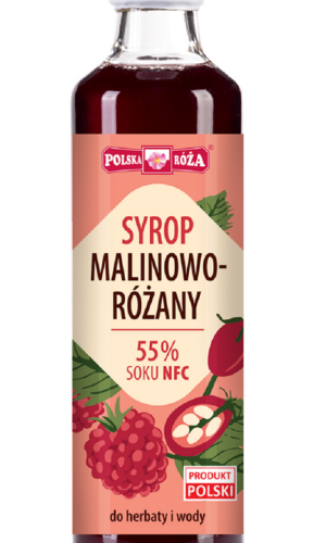 SYROP MALINOWO - RÓŻANY 250 ml - POLSKA RÓŻA