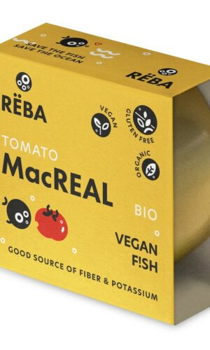 WEGAŃSKA ALTERNATYWA MAKRELI W SOSIE POMIDOROWYM BEZGLUTENOWA (TOMATO MACREAL) BIO 160 g - REBA