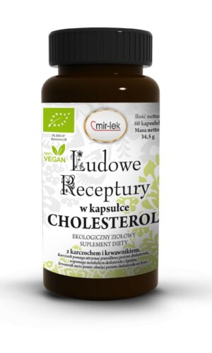 KAPSUŁKI NA PRAWIDŁOWY POZIOM CHOLESTEROLU BIO (60 szt.) 28,8 g - MIR-LEK (LUDOWE RECEPTURY)