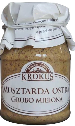 MUSZTARDA OSTRA GRUBO MIELONA 180 g - KROKUS