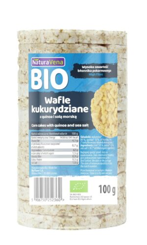 WAFLE KUKURYDZIANE Z QUINOA I SOLĄ MORSKĄ BIO 100 g - NATURAVENA