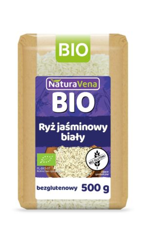 RYŻ JAŚMINOWY BIAŁY BEZGLUTENOWY BIO 500 g - NATURAVENA