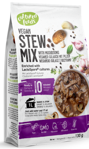 MIESZANKA NA GULASZ WEGAŃSKI Z GRZYBAMI BEZGLUTENOWY 130 g - CULTURED FOODS