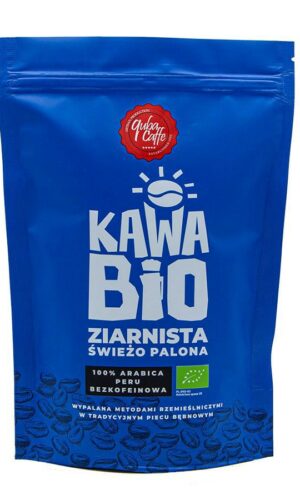 KAWA ZIARNISTA BEZKOFEINOWA ARABICA 100 % BIO 250 g - QUBA CAFFE