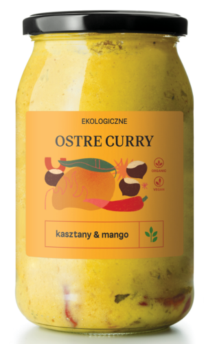 CURRY OSTRE Z MANGO I KASZTANAMI BIO 900 ml - DELIKATNA
