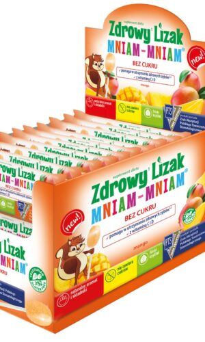 LIZAK O SMAKU MANGO Z WITAMINĄ D I C BEZGLUTENOWY 6 g - MNIAM MNIAM STARPHARMA