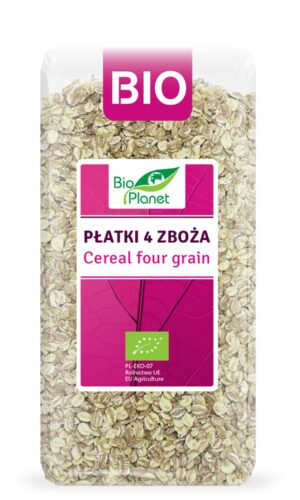 PŁATKI 4 ZBOŻA (ORKISZ, OWIES, JĘCZMIEŃ, ŻYTO) BIO 300 g - BIO PLANET