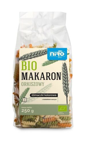 MAKARON (ORKISZOWY TRÓJKOLOROWY) ŚLIMACZKI BIO 250 g - NIRO