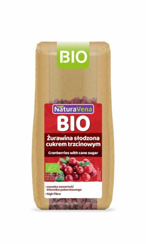 ŻURAWINA SŁODZONA CUKREM TRZCINOWYM BIO 100 g - NATURAVENA