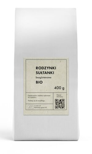 RODZYNKI SUŁTANKI BEZGLUTENOWE BIO 400 g - THE PLANET