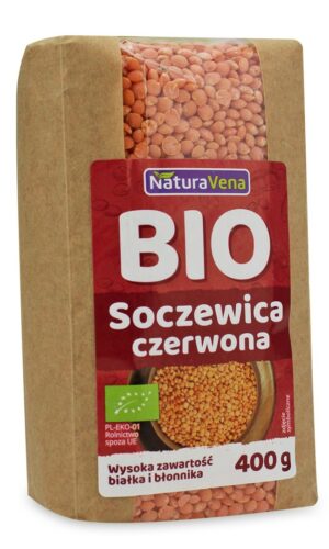 SOCZEWICA CZERWONA BIO 400 g - NATURAVENA