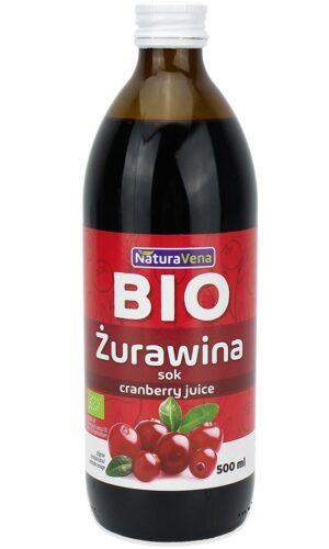 SOK Z ŻURAWINY 100 % BIO 500 ml - NATURAVENA