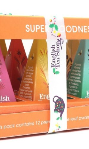 KOLEKCJA HERBATEK OWOCOWO - ZIOŁOWYCH BIO PIRAMIDKI (SUPER GOODNESS - 6 SMAKÓW) (12 x 2 g) 24 g - ENGLISH TEA SHOP
