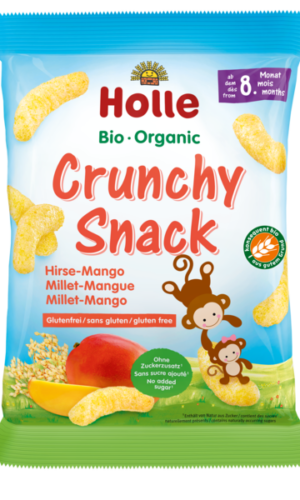 CHRUPKI JAGLANE O SMAKU MANGO BEZ DODATKU CUKRÓW BEZGLUTENOWE OD 8 MIESIĄCA BIO 25 g - HOLLE