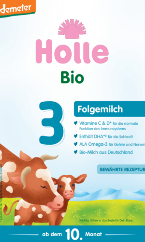 MLEKO KROWIE 3 NASTĘPNE DLA NIEMOWLĄT PO 6 MIESIĄCU DEMETER BIO 600 g - HOLLE