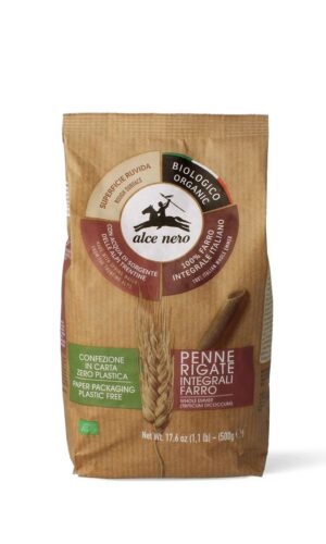 MAKARON (Z PŁASKURKI RAZOWY) PENNE BIO 500 g - ALCE NERO