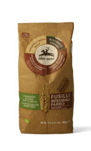 MAKARON (Z PŁASKURKI RAZOWY) FUSILLI BIO 500 g - ALCE NERO