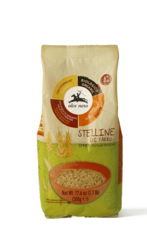 MAKARON (Z PŁASKURKI) GWIAZDKI Z WITAMINĄ B1 DLA DZIECI OD 6 MIESIĄCA BIO 500 g - ALCE NERO